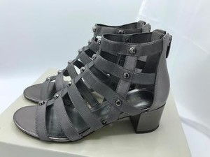 pewter block heel sandals