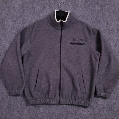 Vintage Chaps Ralph Lauren Jacket Mens Large Gray Fleece Full Zip Made In Canada