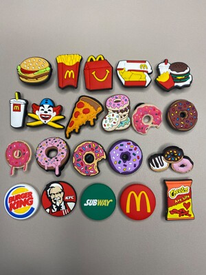 Schuh Charms Zubehör Burger Nuggets Pommes Donuts Pizza MC Essen Tragetasche