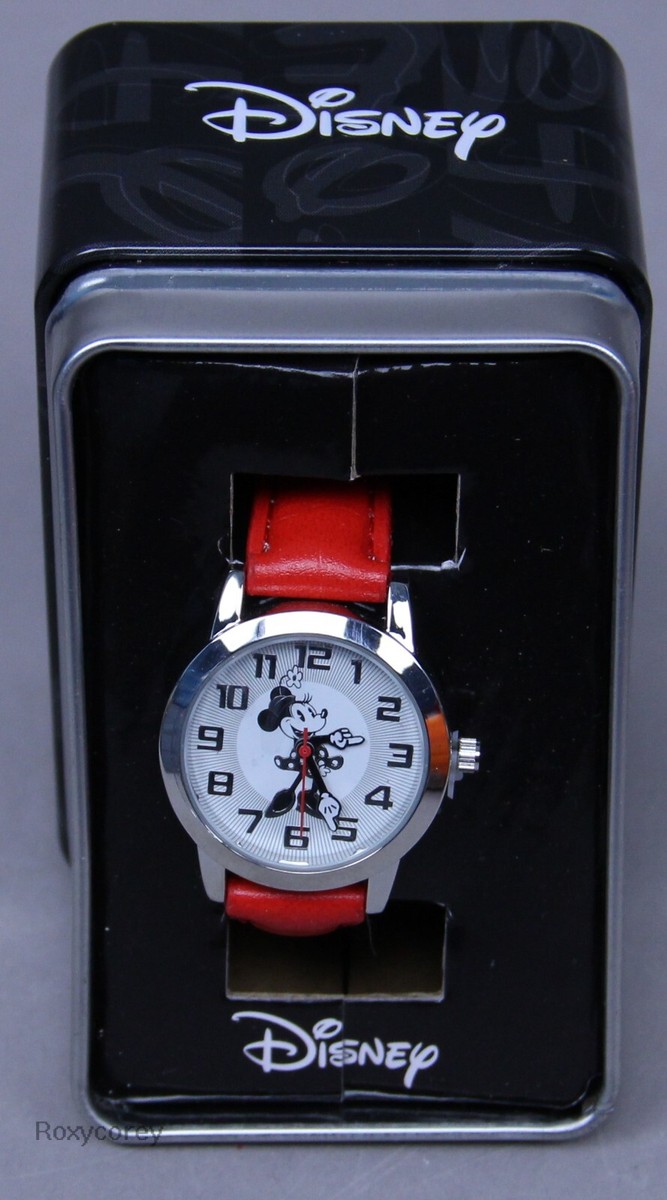 Disney Minnie Mouse Women Accutime Wrist Watch Red Leather  display picture 3