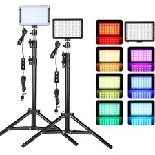 Led Video Light Camera Photography Lighting Kit with Tripod Stand 4 Color RGB Fi