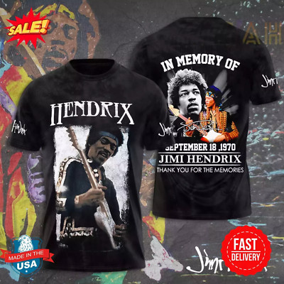 New Jimi Hendrix 3D T-shirt S-5XL men Size S-5XL