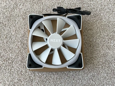 NZXT AER RGB 2 120mm RGB Fluid Dynamic Bearing PWM Fan WHITE + RGB InputCable - Image 1 of 4