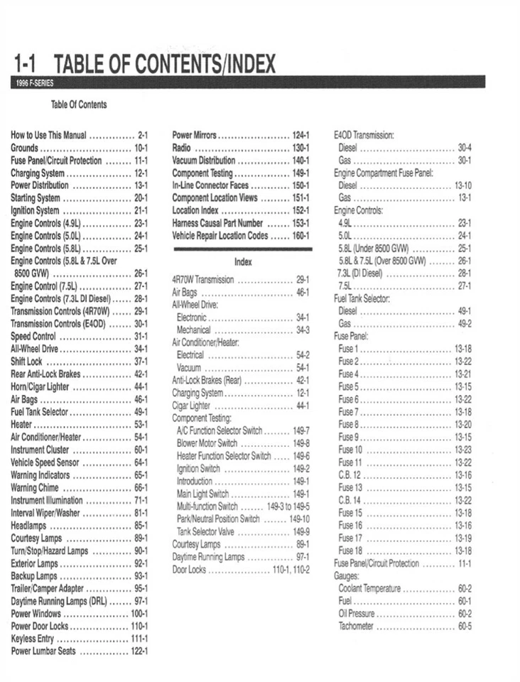 Ford F150 F450 1996 aspiradora eléctrica manual de solución de problemas Foto 2 de 4