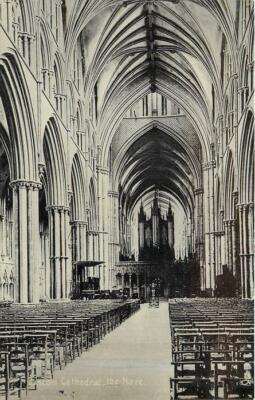 Lincoln Cathedral Lincolnshire England The Nave OLD PHOTO