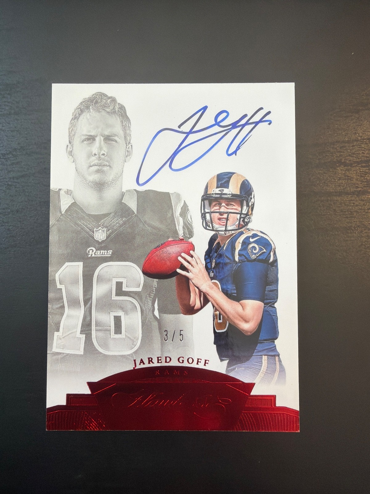 Jared Goff Panini Flawless Rookie Flawless Signature #RFJG Emerald