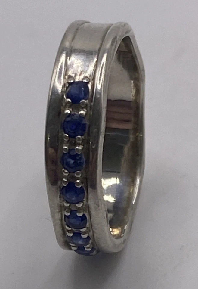 Anillo Silpada Línea Azul Plata Esterlina Zafiro Natural Genuino Talla 9 Foto 3 de 4