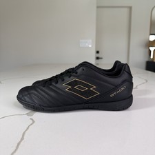 Lotto Stadio 705 ID Black Platino Indoor Soccer Shoes Men  s Sz 8 219708 1UQ 