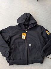 NEW Carhartt Duck USA Made Jacket Mens J140 Flannel Lined Hooded Workwear Sz 2XL