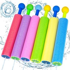 Water Gun Soaker Blaster Toy - 6 Pack Foam Bulk Squirt Guns Pool Toys