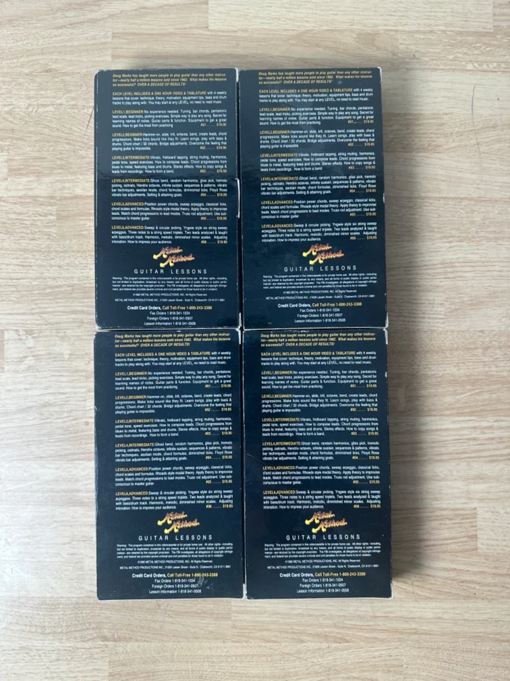 METAL METHOD GUITAR LESSONS BY DOUG MARKS INTERMEDIATE & ADVANCED VHS TAPES 1992 - Image 2 of 4