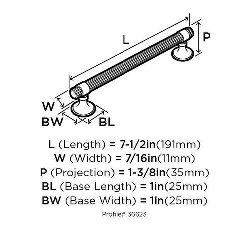 Amerock BP36623 Nickel Sea Grass 6-5/16" Center To Center Bar Cabinet Pull - Foto 6 di 12