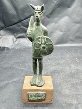 VINTAGE BRONZE FIGURINE SOLDIER WITH SHIELD ARCIERE CONSIGUDO SARDINIA ITALY