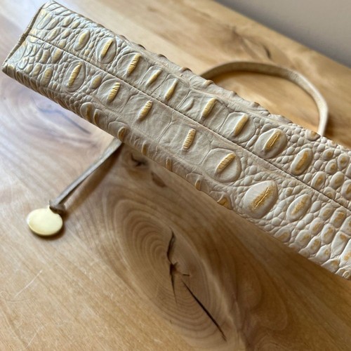 BOLSO BRAHMIN HOMBRO CLUTCH CUERO CREMALLERA SUPERIOR TEXTURIZADO CHIC RELIEVE LUJO - Imagen 9 de 11