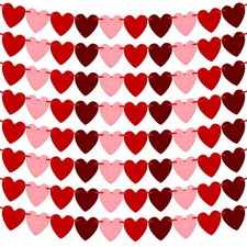 8Pack Felt Heart Decor,80Pcs Valentines Day Garland Decorations,Valentines Pa...