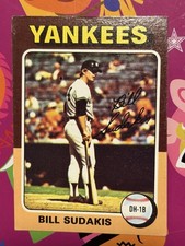 1975 Topps Mini #291 Bill Sudakis BASEBALL New York Yankees