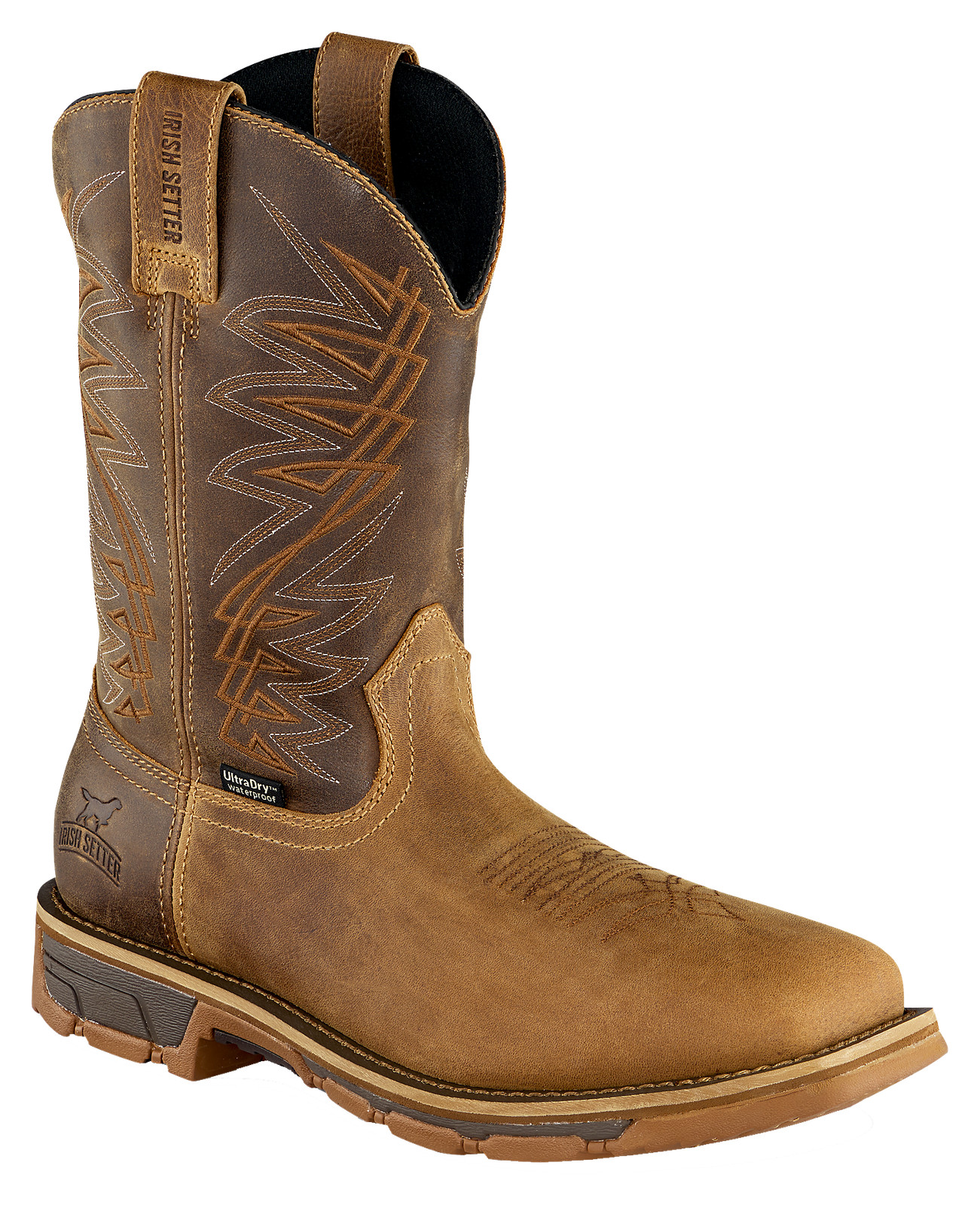 Irish Setter 83912 Marshall Waterproof Western Square Steel Toe Work Boots for