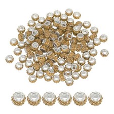 European Large Hole Beads, 120 Pcs Rhinestone Sparkle Crystal Beads Charm Spa...