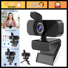 1080P Webcam with Microphone  Privacy Cover, Noise-Canceling, Wide-Angle Lens f