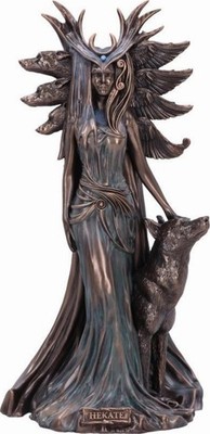 Hekate Bronze Statue groß 32 cm