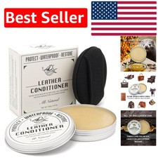 Waterproof All-Natural Leather Care - Conditioner  Cleaner with Sponge, 3.53 Oz