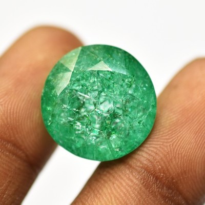 Top Quality Natural Emerald Round Cut 34.40 Ct CERTIFIED Green Loose Gemstone