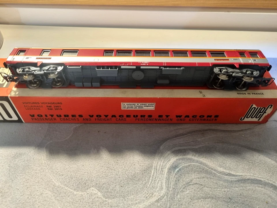 JOUEF - VINTAGE (3) FRENCH SNCF PASSENGER COACH/RESTAURANT CARS HO SCALE BOXED - Image 4 of 4