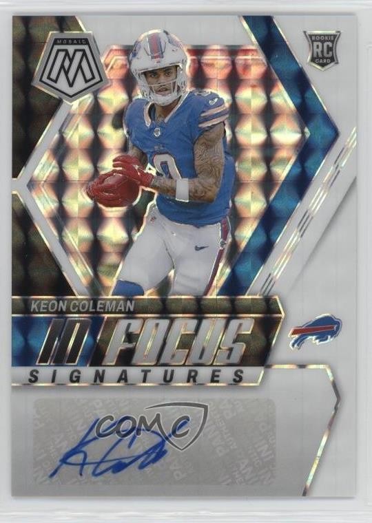 2024 Panini Mosaic White Prizm 25/25 Keon Coleman #IF-KCN Rookie Auto RC 00ht