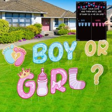 Gender Reveal Yard Signs with Stakes Baby Shower Decorations Boy Or Girl Letters