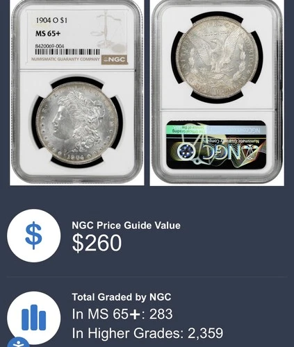 1904-O MORGAN SILVER DOLLAR | NGC MS-65 +