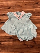 Vintage Buster Brown Blue Floral Bloomers Set 12m Baby Girl