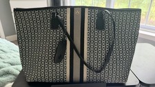 Tory Burch Gemini Link Large Tote Black/White Pattern Great Condition