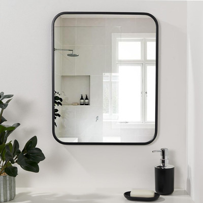 Großer Wandspiegel, Badspiegel mit schwarzem Rahmen für Wand im Schlafzimmer Wohnzimmer