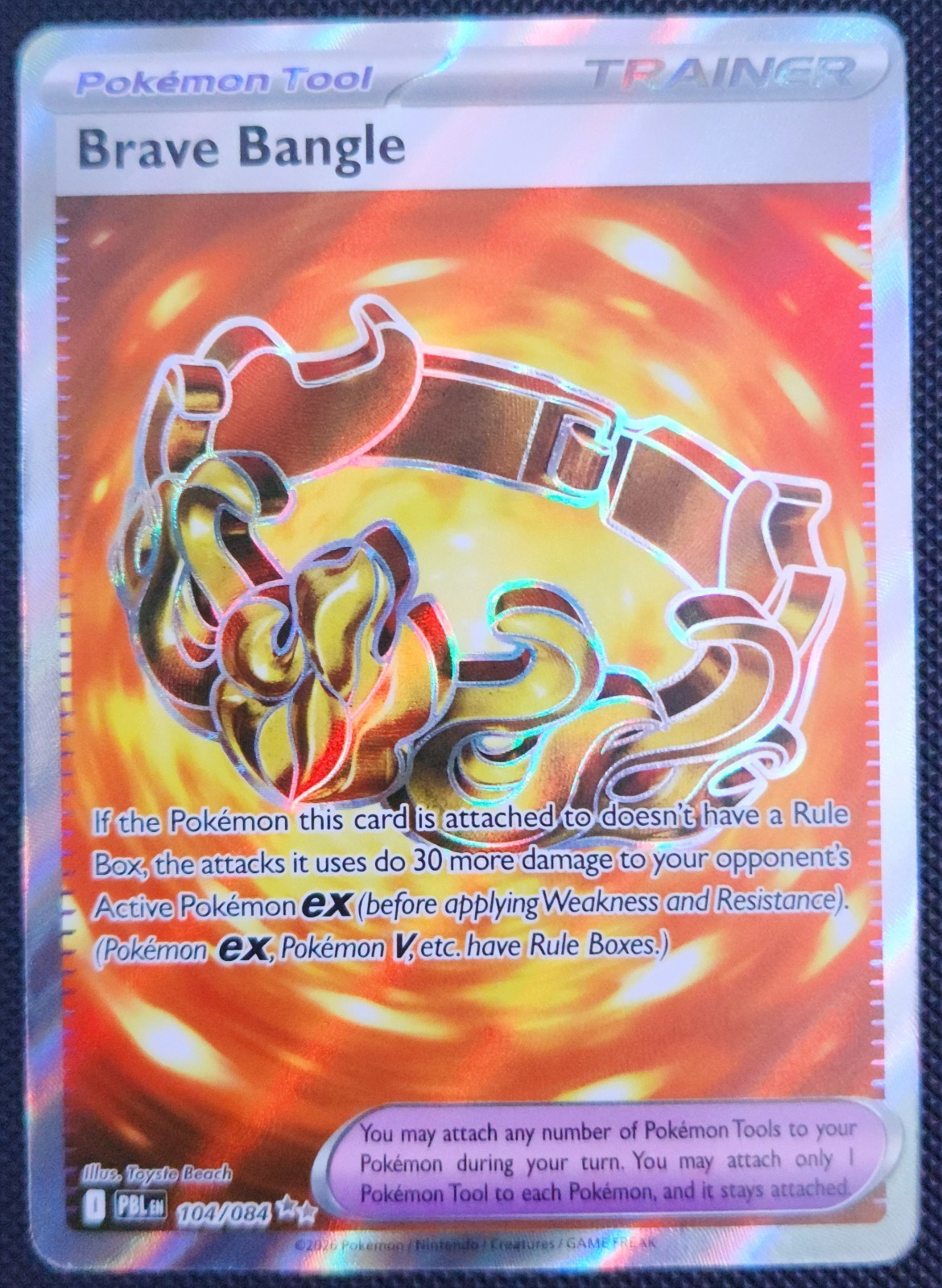 Brave Bangle 104/084 Full Art Holo Pokemon Pitch Black NM