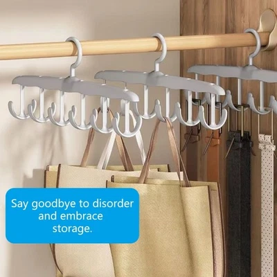 Space Saving Rotating Hook Sturdy Plastic Clothes Rack for Home Use - Bild 1 von 4