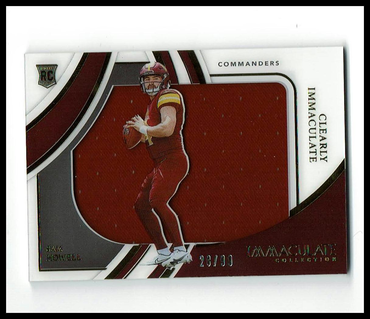 Sam Howell Panini Immaculate Collection Clearly Immaculate Rookie Jerseys #IRJSHO Base