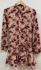 ISIF size 8 Soft Rose Floral design shirt dress