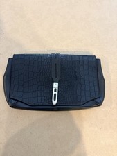 Rag & Bone Black Crocodile Embossed Clutch Magnetic Closure Silver Hardware