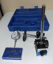 Dial Indicator with Magnetic Base Holder Fine Adjustable Long Arm 0-1"
