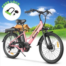 Aaiwa 24" Electric Bike for Adult 22 mph Cargo Ebike 750W Peak Bicycle 7 Speed