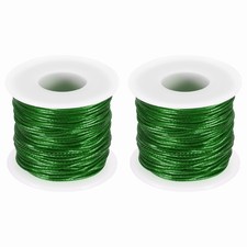 2 Roll 1mm Metallic Elastic Cords,Green, 27 Yards Each