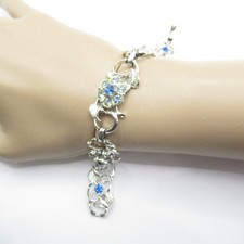 Vintage Coro Bracelet Flowers Rhinestone Blue...