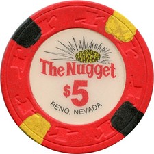 Reno, Nevada NV The Nugget Casino 5 Obsolete Casino Chip