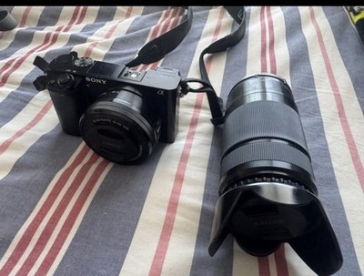Sony Alpha 6000 Camera Bundle with 16-50mm and 55-210mm Lenses, Black