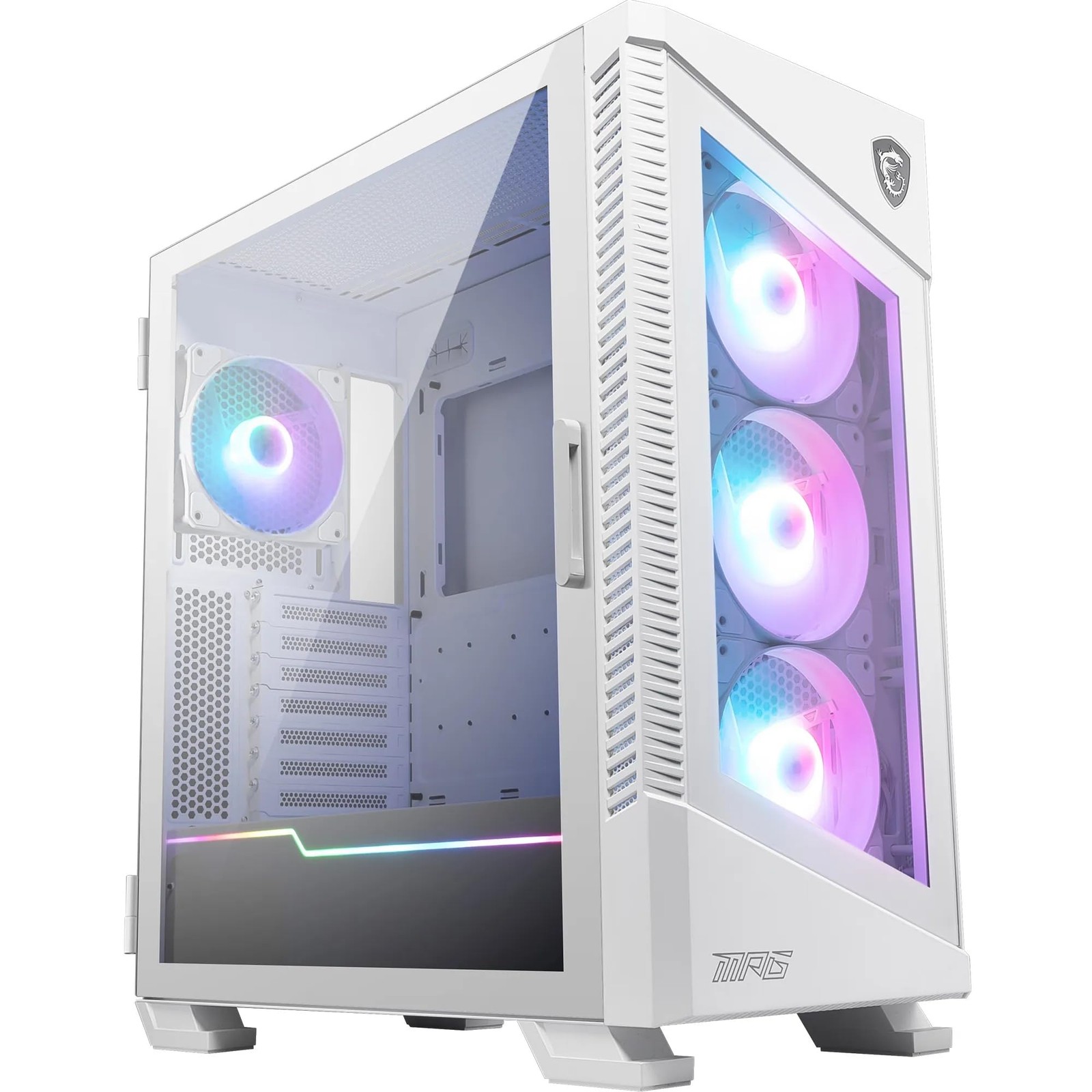 Boîtier PC Moyen Tour MPG Velox 100R White en verre trempé et flux d'air