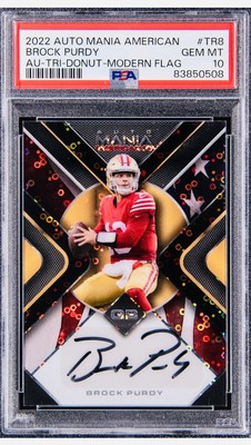 2022 Brock Purdy Auto Mania American Tri Donut Modern Flag #AMA-TR8 (#5/5)PSA 10