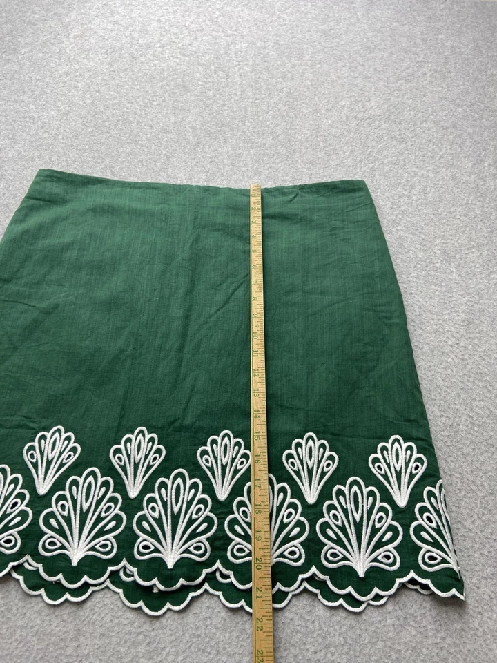 Falda Talbots Mujer 16 Bordada Lino Forrada Dobladillo Floral Nueva Foto 4 de 4