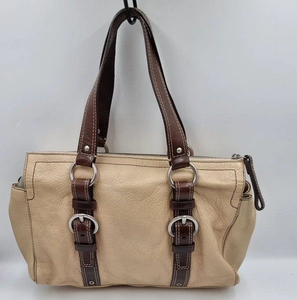 Vintage Coach 110887 Tan Brown Chelsea Leather Satchel Handbag Purse Medium