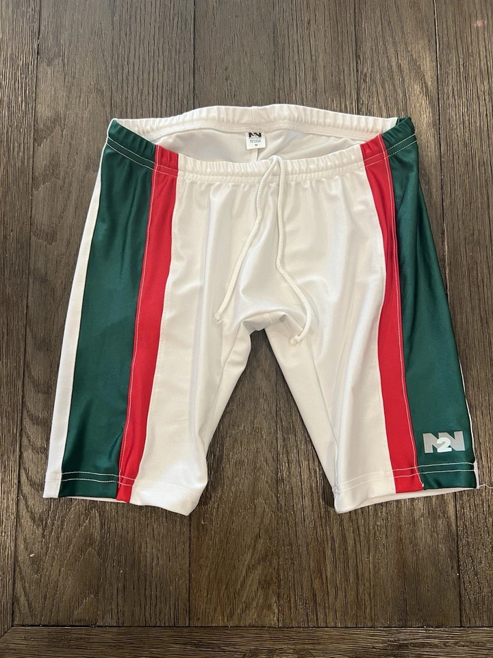 Pantalones cortos de compresión de spandex blancos medianos para hombre N2N Bodywear Foto 3 de 3