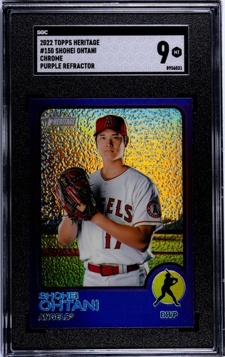 2022 Topps Heritage SHOHEI OHTANI "Purple Chrome Refractor" SP #150 SGC 9